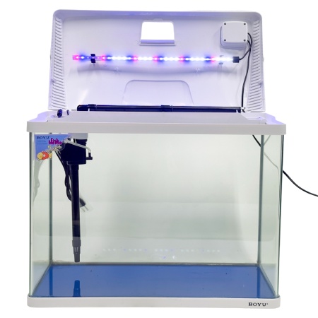 Аквариум Boyu EC-600 панорамный, 66 л, с фильтром и LED-лампой, белый​