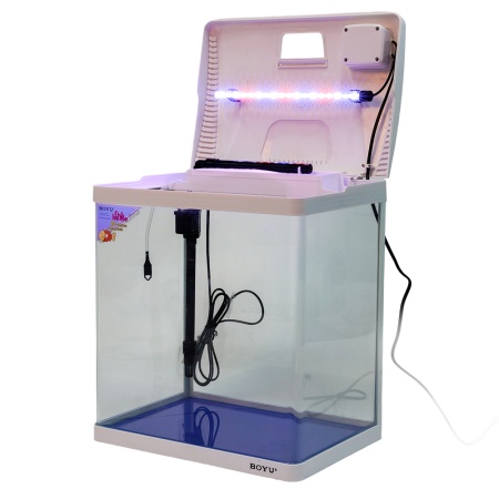 Аквариум Boyu EC-400 панорамный, 33 л, с фильтром и LED-лампой, белый​