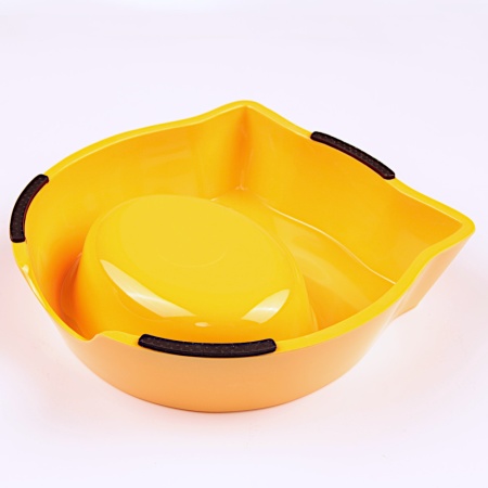 Миска для собак и кошек, 18x17.5x5 см, 270 мл, желтый