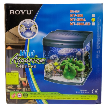Аквариум Boyu Mini MT-508A, 80 л, с фильтром, 1 LED лампа, серый​