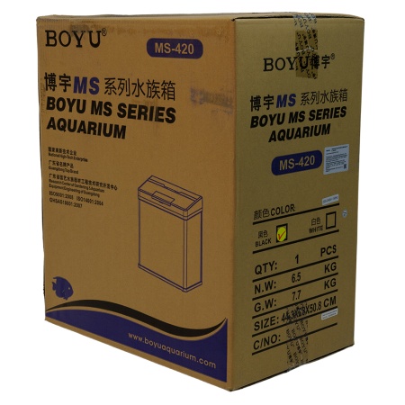 Аквариум Boyu MS-420 31 л с LED светильником и фильтром, черный​