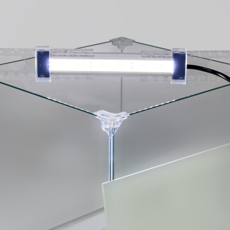 Аквариум Newa Ego LID, EL 20W, 18 л панорамный, LED освещение, белая стеклянная крышка​