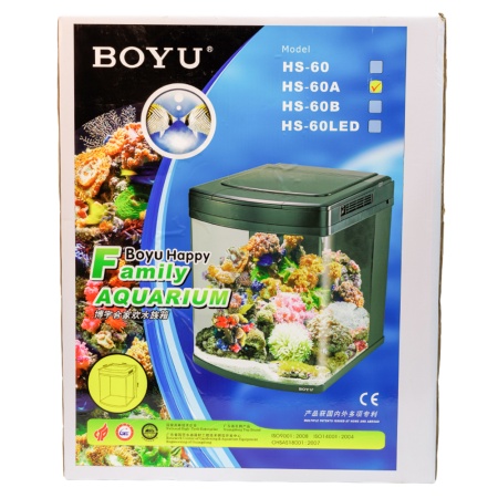 Аквариум Boyu Happy Family HS-60A панорамный, 128 л, с фильтром, УФ-стерилизатором, освещением и наг