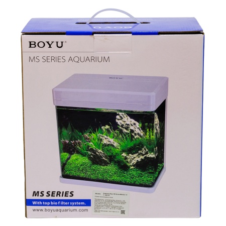 Аквариум Boyu MS-220 7,5 л с LED светильником и фильтром, черный​