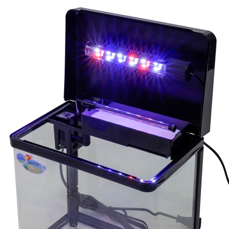 Аквариум Boyu MS-220 7,5 л с LED светильником и фильтром, черный​