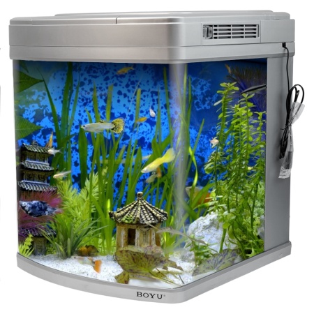 Аквариум Boyu Happy Family HS-60A панорамный, 128 л, с фильтром, УФ-стерилизатором, освещением и наг