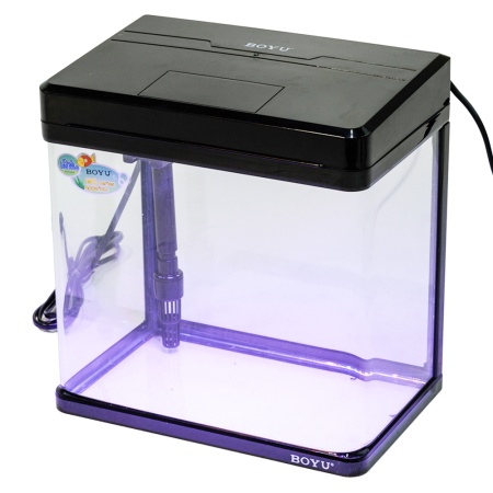 Аквариум Boyu MS-220 7,5 л с LED светильником и фильтром, черный​