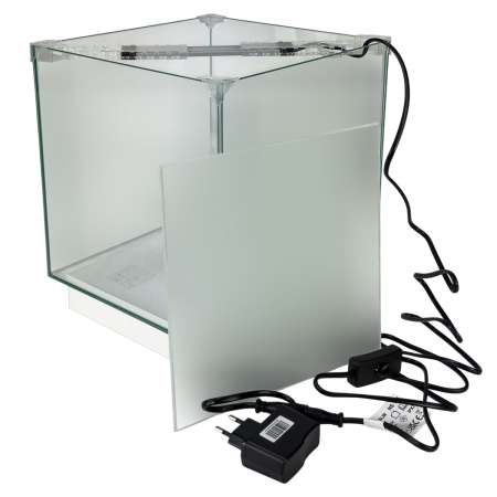 Аквариум Newa Ego LID, EL 20W, 18 л панорамный, LED освещение, белая стеклянная крышка​