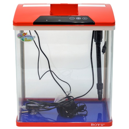 Аквариум Boyu HG-300 панорамный 22 л, LED освещение, дисплей, фильтры, красный​