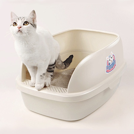 Лоток для кошек XL с совком Catidea 63х45х25 см, кремовый​