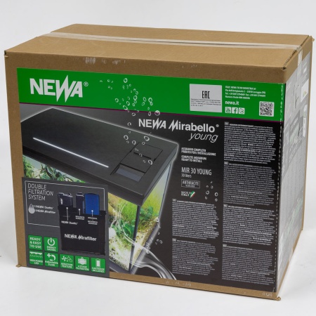 Аквариум Newa Mirabello MIR 30 young-MF, 30 л, с фильтром и освещением, серый NEW VERSION​