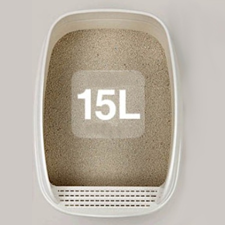 Лоток для кошек XL с совком Catidea 63х45х25 см, кремовый​