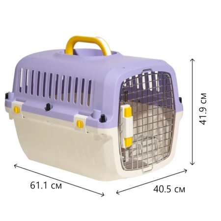 Переноска Transport 61.1x40.5x41.9 см для кошек и собак Pet Choice авиа стандарт, фиолетовая​