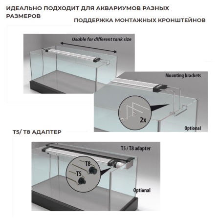 Лампа светодиодная Newa LED Light NLH 953 Hybrid 30W гибрид белого и актинического света для аквариу