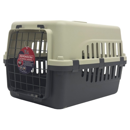Переноска Safari Range 50х35х32 см для кошек и собак Pet Choice с металлической верхней решеткой, се