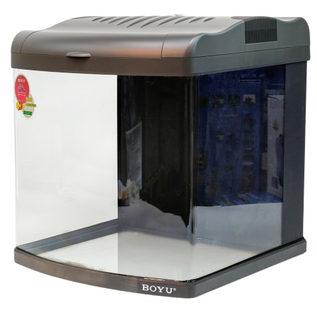 Аквариум Boyu Mini MT-508, 80 л, с фильтром, 2 LED лампы, серый​