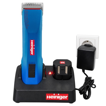 Машинка Heiniger Saphir для стрижки лошадей, КРС, собак и кошек с 2-я аккумуляторами и лезвием #10 1