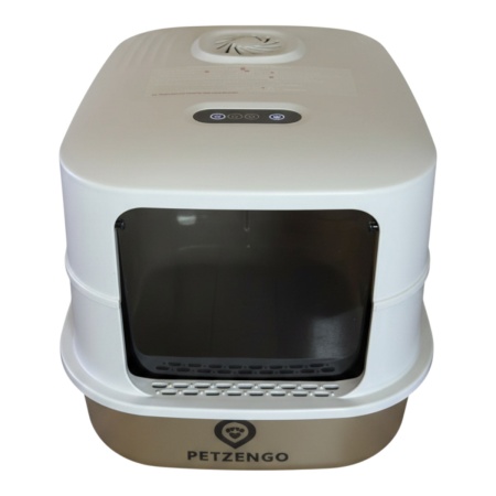 Туалет-домик умный для кошек Petzengo PL-1 60,5х40х39 см с дезодорацией, нержавеющая сталь​