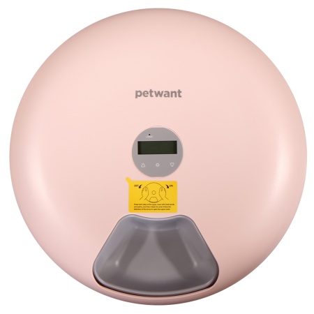 Автокормушка Petwant F6-LCD 6 секций, ж/к дисплей, розовая