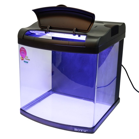 Аквариум Boyu Mini MT-508, 80 л, с фильтром, 2 LED лампы, серый​