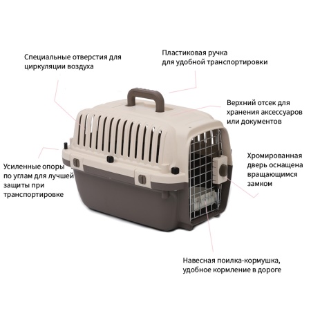 Переноска Superior Range 61х42.5х41 см для кошек и собак Pet Choice, авиа стандарт​