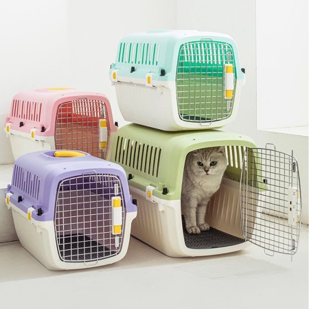 Переноска Transport 52x35x34 см для кошек и собак Pet Choice авиа стандарт, голубая​